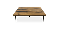 1085 Walnut Straight Edge Bookmatch Coffee Table 60" x 60"